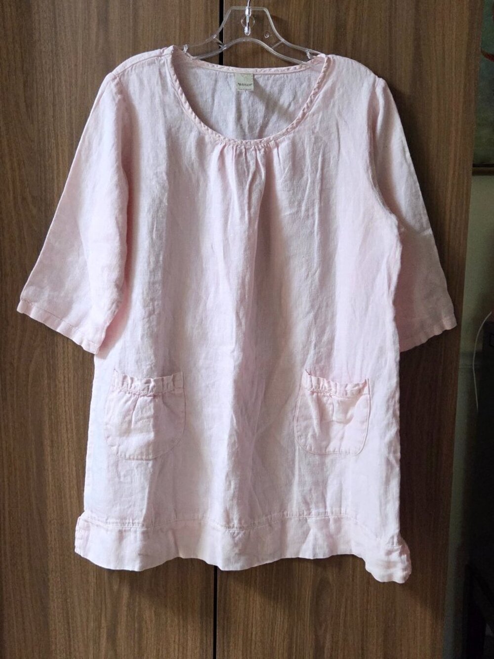 Match Point Los Angeles Linen Pastel Pink Rose Tunic sz M